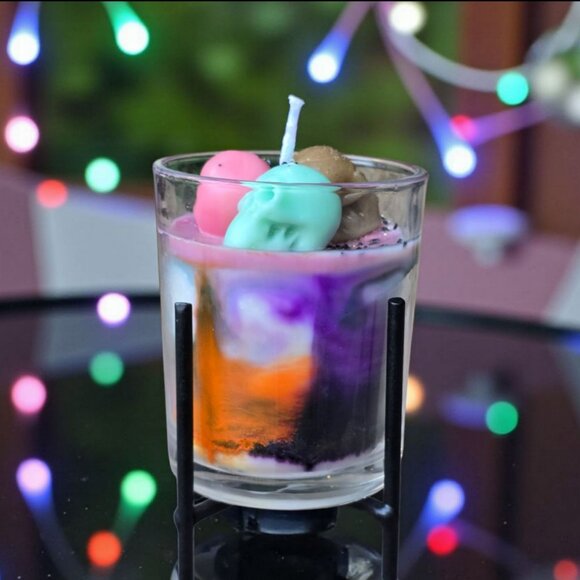 Skull Candle in Glass ✦ Vanilla Cherry Cheesecake ✦ Oatmeal Raisin ✦ Cinnamon - Picture 6 of 8